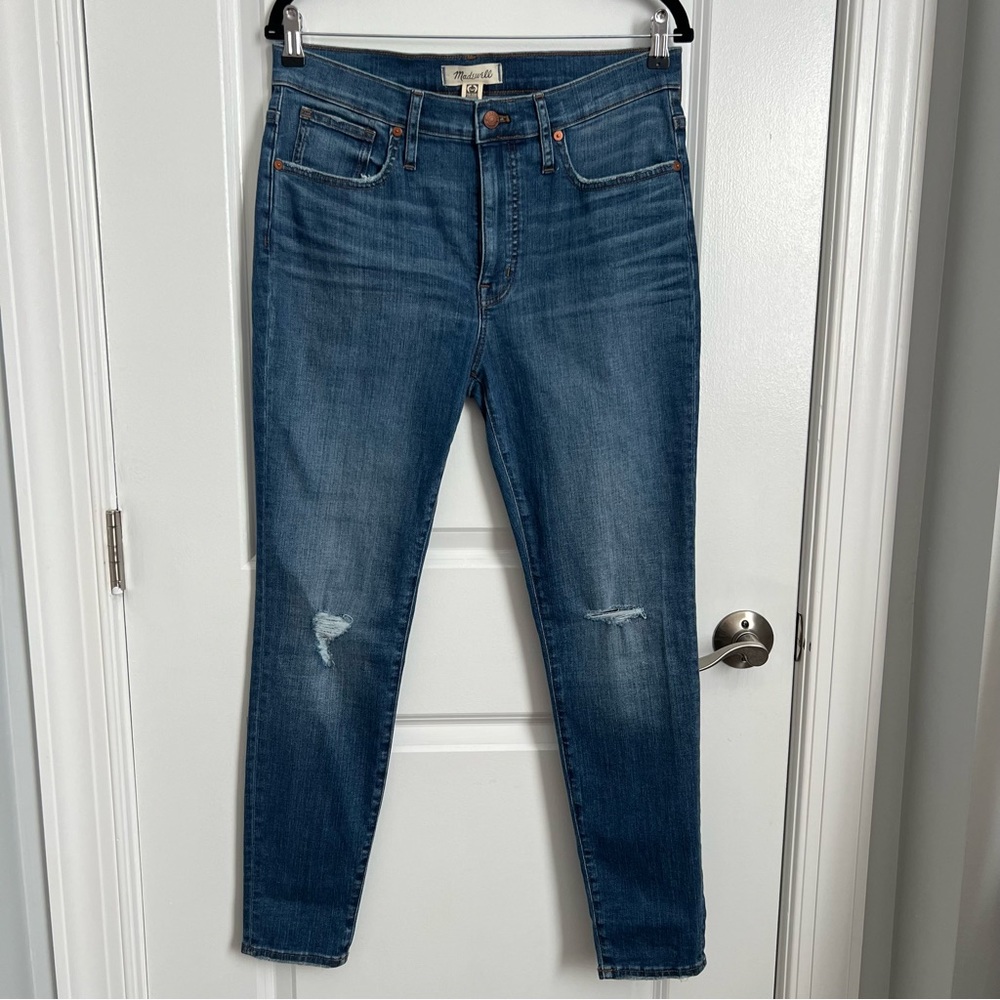 Madewell Wilcrest Wash Distressed Magic Pockets High-Waist Skinny Jeans - Sz 30
